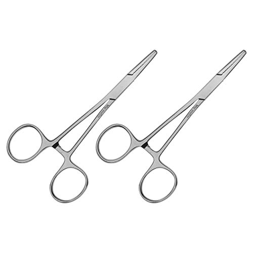 May - Set 2 x Klemme mit geradem Ende - Länge: 13 cm - Edelstahl von May