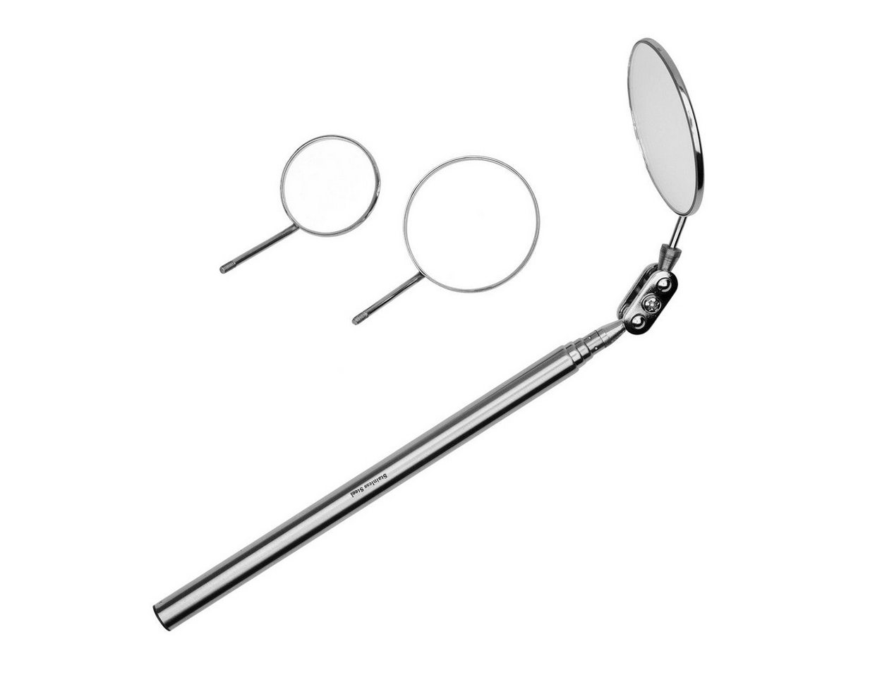 May Spiegel Teleskopspiegel-Set / Gutachterspiegel mit runden Spiegeln von May