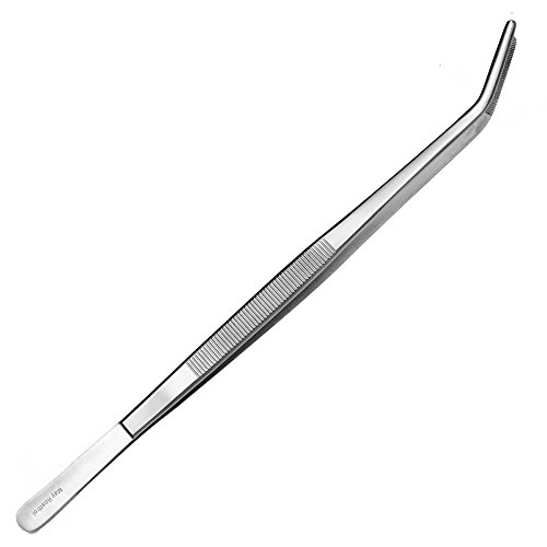 May - Technische Pinzette gebogen - 30 cm - Modellbau Pinzette - Elektriker Pinzette - Industrie-Pinzette - Edelstahl von May