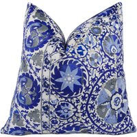 Andrew Martin - Iznik Kobalt Atemberaubender Designer Samt Kissenbezug Home Deco Deko Kissen von MayEvelyneInteriors