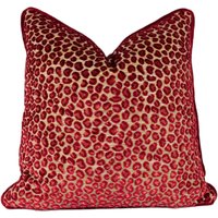 Colefax Und Fowler - Wilde Rot Glamouröser Animal Print Samt Designer Kissenbezug Handgemachter Dekokissen Luxus Wohndekor von MayEvelyneInteriors