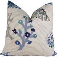 Cowtan & Tout - Barbados Blau Und Sand Atemberaubender Designer Kissenbezug Home Deco Deko Kissen von MayEvelyneInteriors