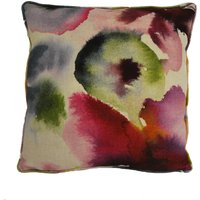 Harlekin - Flores Fuchsia/Zest Azurblau Abstrakter Aquarell Blumenkissenbezug Handgemachter Dekokissen Designer Home Decor von MayEvelyneInteriors