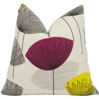 Sanderson - Dandelion Clocks Schwarze Johannisbeere Mid Century Inspiriert Floral Kissenbezug Dekokissen Designer Wohndekor von MayEvelyneInteriors