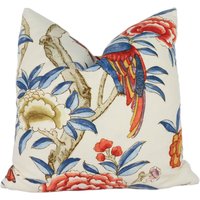 Thibaut - Giselle Blau Und Koralle Kissenbezug Designer Home Decor von MayEvelyneInteriors