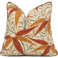 William Morris - Bamboo Russet/Siena Bunte Herbstliche Blumen Pflanze Kissenbezug Handgemachter Dekokissen Designer Wohndekor von MayEvelyneInteriors