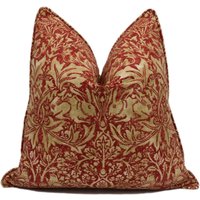 William Morris - Kaninchen Rot/Hanf Leinen Kissenbezug Dekokissen Designer Home Decor von MayEvelyneInteriors