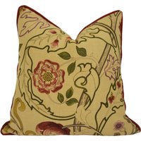 William Morris - Mary Isobel Rot/Gold Kontrast Paspelierte Kissenbezug Dekokissen Designer Home Decor von MayEvelyneInteriors