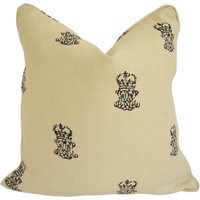 Zoffany - Endpapier Kreide/Kohle Wunderschöner Vintage Royal Crown Kissenbezug Handgemachter Dekokissen Designer Home Decor von MayEvelyneInteriors