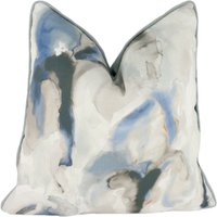 Zoffany - Wasseriris Tinte/Kohle Abstrakter Seerosen-Kissenbezug Handgemachtes Dekokissen Designer Home Decor von MayEvelyneInteriors
