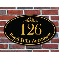 Personalisierte Wohnung Schild-Hausadresse Schild-Plakette-Custom Classic Home Adress Plakette-Personalisiertes Aluminium Oval-Customized Outdoor Personalisierte Wohnung Schild-Hausadresse Schild-Plakette-Custom Classic Home Adress Plakette-Personalisiertes Aluminium Oval-Customized Outdoor von MayGiftShop