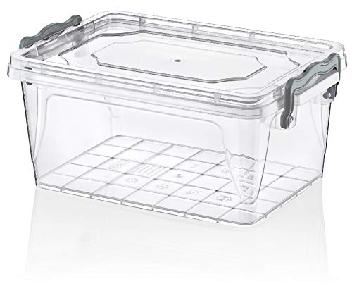 Maya Professional Tools 021110 Multibox rechteckig 1,5 l, transparent/türkis von Maya Professional Tools