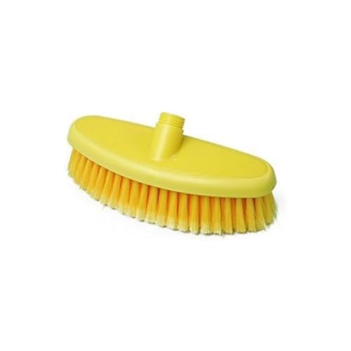 Maya Professional Tools 44104-4 Waschbürste FBK/Lebensmittelhygiene mit weichen geschlitzten Borsten, Wasserdurchlauf, 265 mm x 90 mm, Gelb von Maya