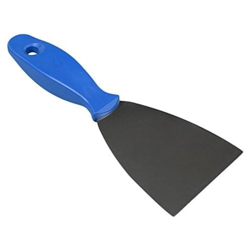 Maya Professional Tools 78082-2 Spachtel, Edelstahl, fest, Griff mit Metall- und Röntgenerkennung, FBK/Lebensmittelhygiene, 80 mm x 240 mm, Blau von Maya Professional Tools