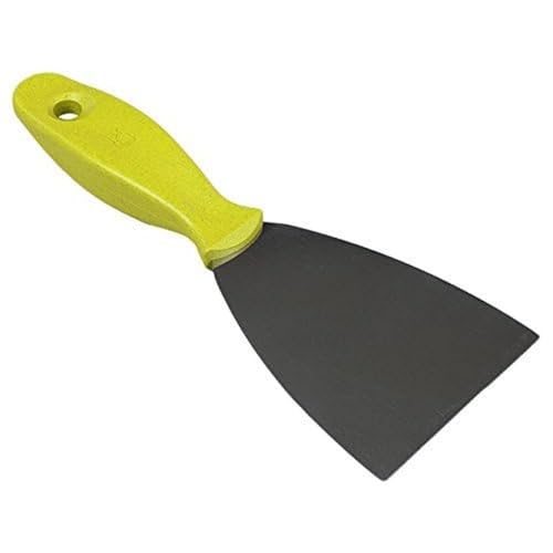 Maya Professional Tools 78082-4 Spachtel, Edelstahl, fest, Griff mit Metall- und Röntgenerkennung, FBK/Lebensmittelhygiene, 80 mm x 240 mm, Gelb von Maya Professional Tools