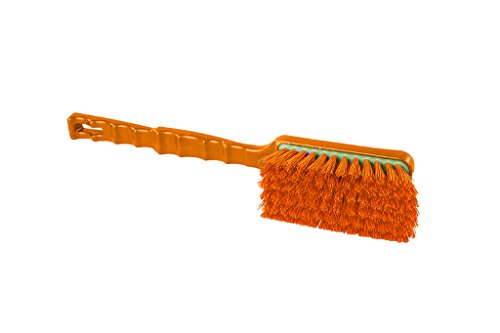 Maya Professional Tools 90232-7 Mehrzweck-Stielbürste mit breitem Kopfteil, Befestigungssystem, Harz mittelharte Borsten, FBK/Lebensmittelhygiene, 410 mm x 55 mm, Orange von Maya Professional Tools