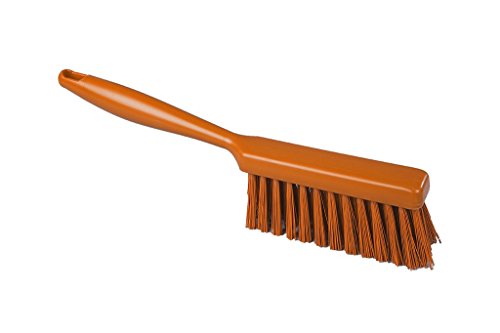 Maya Professional Tools 90255-7 Handfeger mit Befestigungssystem, Harz, harte Borsten, FBK/Lebensmittelhygiene, 340 mm x 35 mm, Orange von Maya Professional Tools