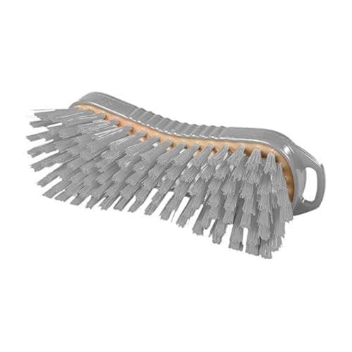 Maya Professional Tools 95063-11 Mehrzweck-Waschbürste, harte Borsten, Befestigungssystem, Harz, 210 mm x 70 mm, Grau von Maya