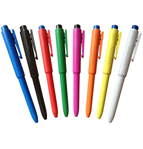 Maya Professionelles Werkzeug J800–3/2 Stift-Detectable für Metalle und X-Ray Normal, einziehbar, Tinte, mit Clip, Rot, 25 Stück Body, blau ink von Maya Professional Tools