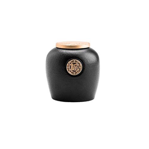 Japanischer Stil Keramik Teedose Vintage Vorratsdosen Kanister Traditionell Versiegeltes Glas für Zuhause Küche Esszimmer Dekoration – Schwarz von Maya Star