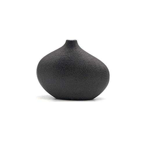 Keramikvase im Japanischen Stil, Blumenarrangementbehälter, Handwerkliche Dekoration am Pool oder auf der Tischplatte - Schwarz von Maya Star
