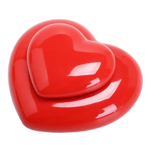 Maya Star Mini-Urne in Herzform, Keramik, Rot von Maya Star