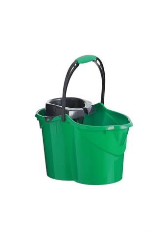 Maya Ergo Pro Eimer | ovale Form | Fassungsvermögen 15 Liter | Inklusive Abtropfgestell | Gummigriff | Rot, Gelb, Grün oder Blau | Ref. 09115 (Grün) von Maya
