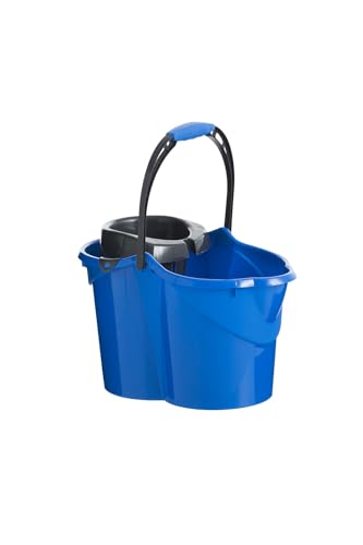 Maya Ergo Pro Eimer | ovale Form | Fassungsvermögen 15 Liter | Inklusive Abtropfgestell | Gummigriff | Rot, Gelb, Grün oder Blau | Ref. 09115 (blau) von Maya