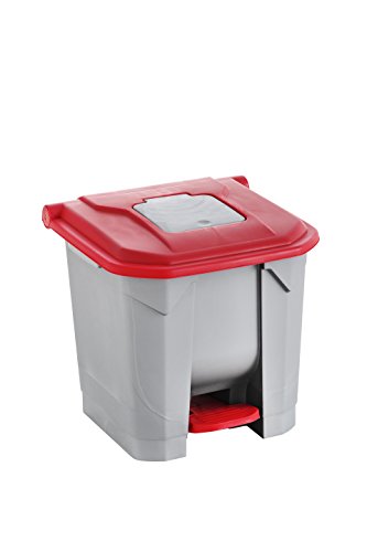 Maya Professional Tools 09104 Papierkorb mit Pedal und Inneneimer, 30 l, Rot von Maya