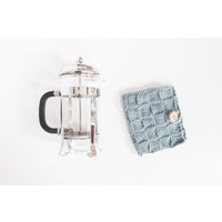 Blau Stricken Kaffee Gemütlich - Cafetiere Kuschelig Kanne Wärmer Französisch Presse-Abdeckung Coffee Presse Kaffeekanne Kaffee-Liebhabergeschenk von MayaCroft