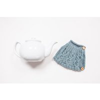 Blaue Hand Stricken Teewärmer - Teekanne Kuschelig Wolle Tee Gemütlich Deckel & Wärmer Vintage Retro Teeliebhaber-Geschenk von MayaCroft
