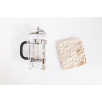 Creme Stricken Kaffee Gemütlich - Cafetiere Kuschelig Kanne Wärmer Französisch Presse-Abdeckung Coffee Presse Kaffeekanne Kaffee-Liebhabergeschenk von MayaCroft