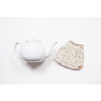 Haferflocken Handgestrickter Teewärmer - Teekannenwärmer Woll-Teewärmer Vintage Retro Geschenk Für Teeliebhaber von MayaCroft