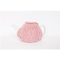 Rosa Hand Stricken Teewärmer - Teekanne Kuschelig Wolle Tee Gemütlich Deckel & Wärmer Vintage Retro Teeliebhaber-Geschenk von MayaCroft