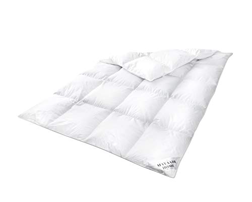 MA46 Warme Daunendecke 200x220cm Bettdecke Daunen Decke Steppdecke Weiss 1400 Gr. 100 prozentiges Naturprodukt von Mayaadi-Home