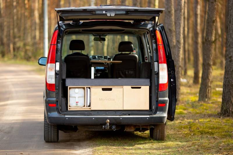 Moonbox Campingliege MoonBox Campingbox Schlafsystem Camping Van/Bus Typ 124 Modify Special UV-Lack von Moonbox