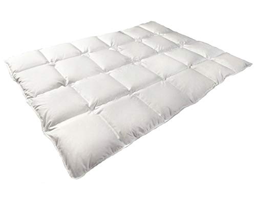 Mayaadi Home Daunendecke 200x200 cm | 2600g Bettdecke, 15% Gänsedaunen 85% Federn | 100% natürliche Baumwolle | Made in Europe | Kassettendecke geeignet für Allergiker | HS82 von Mayaadi Home