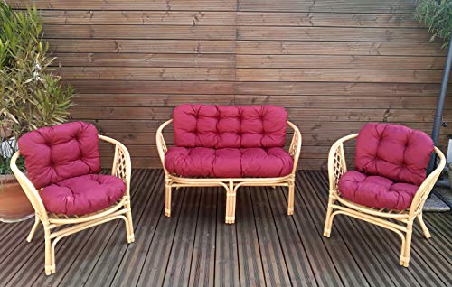 Mayaadi-Home Gartenbankauflagen 6 teiliges Sitzkissen-Set Sitzpolster für Gartengarnitur Set Steve Bordeaux JCG1 von Mayaadi-Home