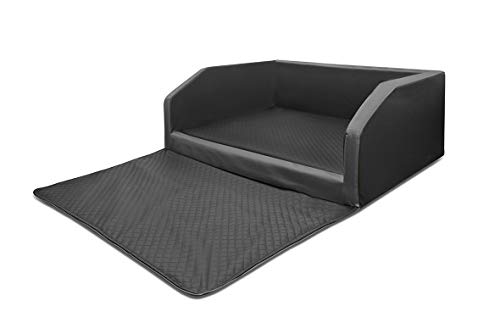 Mayaadi Home Hundebett Kofferraum Bett Travel Duo Autohundebett Schutzdecke Kunst Leder Autositz Matte Schwarz-Dunkelgrau L (100x80x38cm) von Mayaadi Home