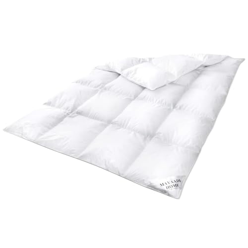 MA84 Daunendecke Winter Daunen Decke Bettdecke Oberbett Steppdecke 70% Daunen 30% Federn 135x200 cm 2000 Gramm Füllung Extra Warm und Dick von Mayaadi Home