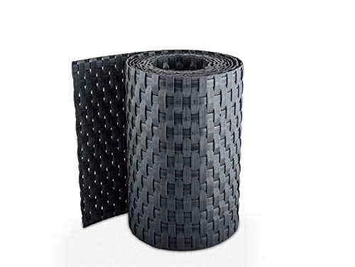 Mayaadi Home Sichtschutzstreifen Polyrattan Rolle Rattan Zaunfolie Sichtschutz Zaunblende Garten Mattenzaun Balkon Matte Einstabmattenzaun Länge 2,55 Meter Höhe 19 cm Anthrazit 1 Stück von Mayaadi Home