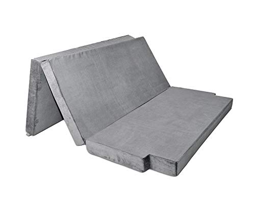 Premium Schlafauflage für VW T5/T6 California Beach | Klappmatratze 200x150x10 cm, Dunkelgrau | Faltbare Matratze für Bus & Multiflexboard, viskoelastischer Schaum + Kaltschaum von Mayaadi Home