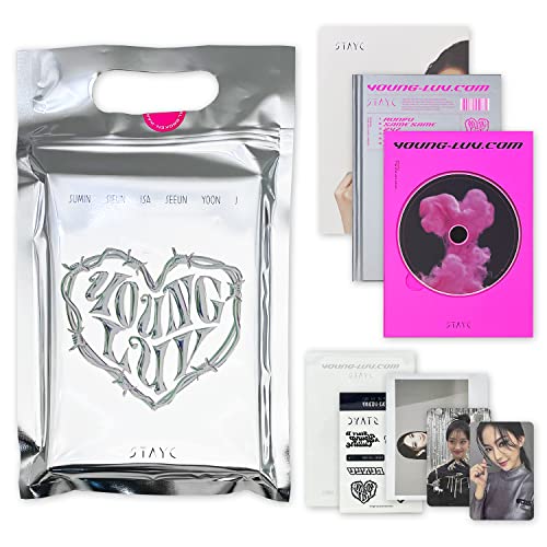 STAYC - 2st Mini Album [YOUNG-LUV.COM] (YOUNG Ver.) Photo Book+Holder+CD+CD Tray+Folding Poster+Wide Polaroid Photo+Photo Card+Stayc Official Fragrance Card+Lettering Tattoo Sticker+AR Photo Card von Mayardfun
