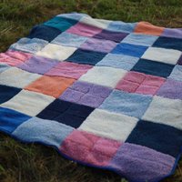 Patchwork Wolldecke 100% Schurwolle Handgemacht Bunt Kuschelig Warm Sofa Decke Bettdecke Überwurf Plaid Geschenk Wohnzimmer Schlafzimmer von Maybells23