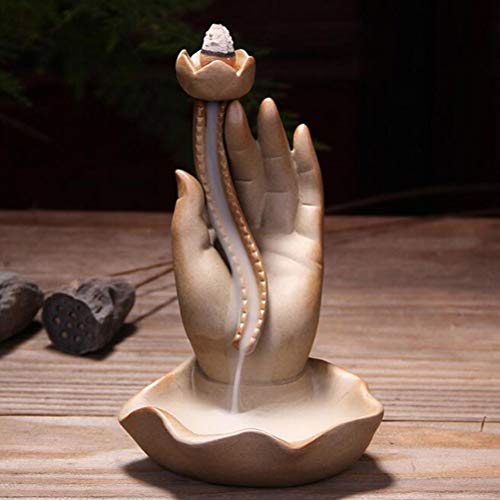 Mayco Bell Rückfluss-Räuchergefäß aus Keramik, Buddha-Räucherhalter, Rauchwasserfall, buddhistisches Räuchergefäß von Mayco Bell