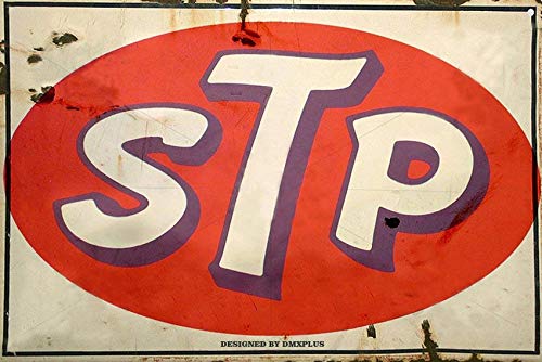 Blechschild für Schild STP Motor Öl Gas Öl Garage Auto Shop Rustikales Metalldekor 8 x 12 von Maydeer