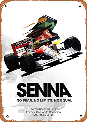 Maydeer Blechschild für Vintage Look Blechschild - Formel 1 Ayrton Senna Low Poly - 8x12 Schild von Maydeer