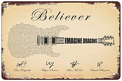 Blechschild für lustiges Schild in Gitarrenform Rock Lyrics Imagine Dragons Believer Family Bar Restaurant Cafe Wanddekoration Büro Badezimmer Garage Wanddekoration Wandposter Retro 20,3 x 30,5 cm Blechschild für lustiges Schild in Gitarrenform Rock Lyrics Imagine Dragons Believer Family Bar Restaurant Cafe Wanddekoration Büro Badezimmer Garage Wanddekoration Wandposter Retro 20,3 x 30,5 cm von Maydeer