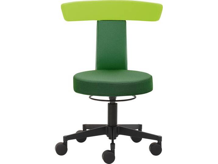 Arbeitshocker MAYER SITZMÖBEL Funktionshocker myDUO , grün (dunkelgün, apfelgrün), B:54cm H:86cm T:56cm, 100% post-consumer recyceltes Polyester, Hocker, Bürohocker Kinderdrehstuhl Drehstuhl, besonders niedrige Sitzhöhe von Mayer-Sitzmöbel