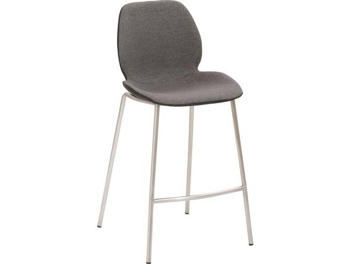 Barhocker MAYER SITZMÖBEL mySOLO , schwarz (anthrazit, meliert, schwarz), B:49cm H:97cm T:53cm, 100% Polyester (Sitzschale innen), 50% Polyurethan, 50% PVC (Sitzschale außen), Hocker von Mayer-Sitzmöbel